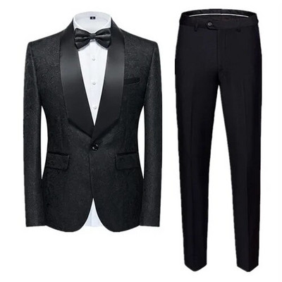 (Blejzer + hlače) Modni muški komplet od 2 komada vjenčanica Crno Crveno Plavi Muški smoking za poslovne društvene zabave Uska odjeća