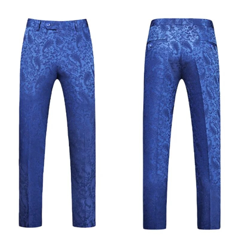 (Blejzer + hlače) Modni muški komplet od 2 komada vjenčanica Crno Crveno Plavi Muški smoking za poslovne društvene zabave Uska odjeća