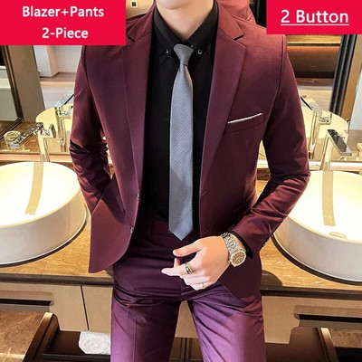 Jakcet Hlače s prslukom / Boutique Moda Jednobojna muška formalna poslovna uredska odijela Muško ležerno usko odijelo Vjenčanica za mladoženje