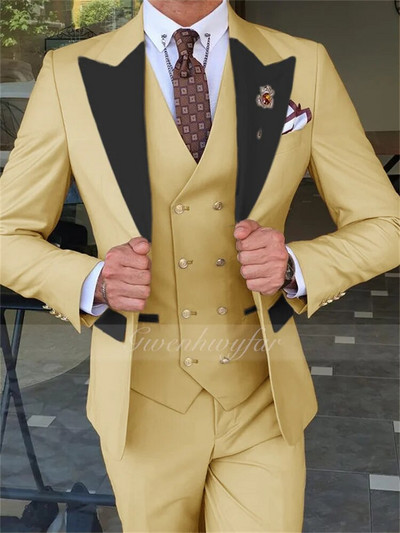 „Gwenhwyfar“, 2023 m. karštas išpardavimas, vienpusis jaunikis persikų / levandų jaunikis smokingas, juodas viršus atvartas, vyriški kostiumai vestuvėms geriausio vyro švarkas