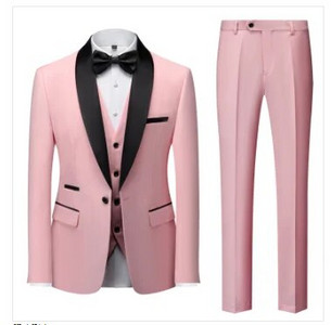 Qj Cinga márka férfi tiszta színű üzleti bankett öltöny 3 darab divat férfi esküvői parti vőlegény szmoking ruha nagy méretű 6XL