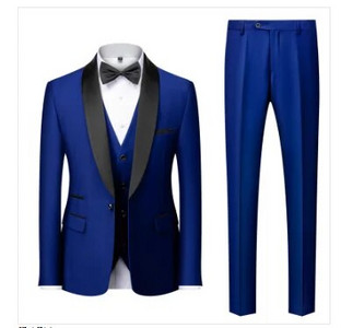 Qj Cinga márka férfi tiszta színű üzleti bankett öltöny 3 darab divat férfi esküvői parti vőlegény szmoking ruha nagy méretű 6XL