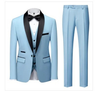 Qj Cinga márka férfi tiszta színű üzleti bankett öltöny 3 darab divat férfi esküvői parti vőlegény szmoking ruha nagy méretű 6XL