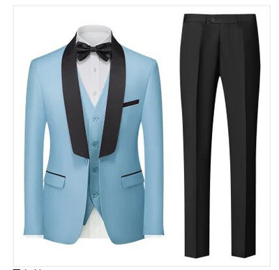 Qj Cinga márka férfi tiszta színű üzleti bankett öltöny 3 darab divat férfi esküvői parti vőlegény szmoking ruha nagy méretű 6XL