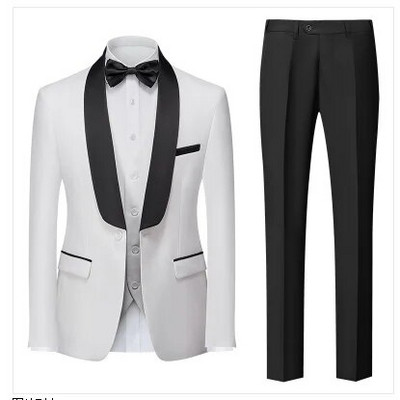 Qj Cinga márka férfi tiszta színű üzleti bankett öltöny 3 darab divat férfi esküvői parti vőlegény szmoking ruha nagy méretű 6XL