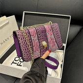 2024 m. Naujas universalus peties krepšys Eagle Head Snake Splicing Design Madingas grandinės sankabos krepšys Paprastas skersinis krepšys važiuojant į darbą ir atgal