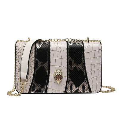 2024 m. Naujas universalus peties krepšys Eagle Head Snake Splicing Design Madingas grandinės sankabos krepšys Paprastas skersinis krepšys važiuojant į darbą ir atgal