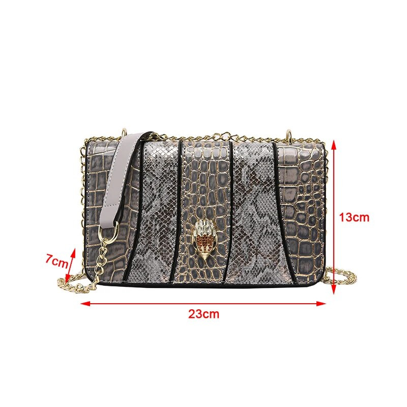 2024 m. Naujas universalus peties krepšys Eagle Head Snake Splicing Design Madingas grandinės sankabos krepšys Paprastas skersinis krepšys važiuojant į darbą ir atgal