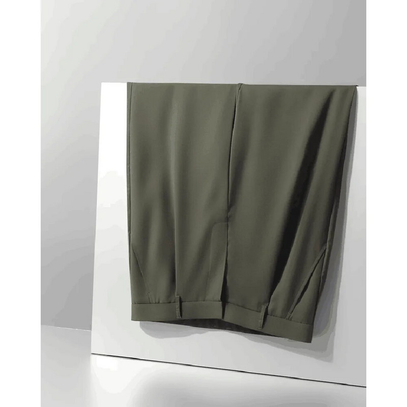 Baltos spalvos vyriški kostiumai, vasariniai madingi atvartai ir dvigubi vyriški drabužiai išmanūs kasdieniai 2 dalių komplektas, kelnės 2023 m.