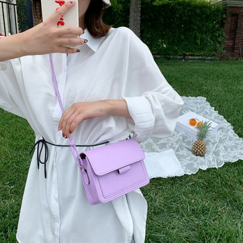 Модна марка Дамска малка чанта през рамо Лека PU кожена чанта с капак Дамска чанта Портмоне Лятна дамска чанта за пътуване