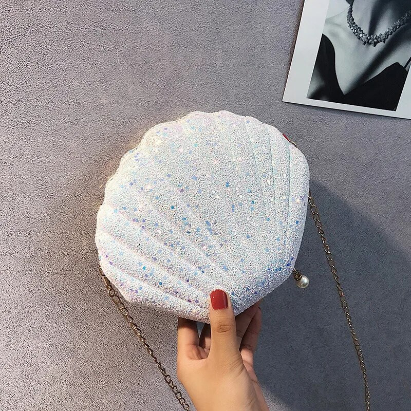 Ženske torbice na rame Shell torba lanac Slatke šljokice Mala torbica telefon torbica za novac Zip torbice preko ramena za žene Bolsa Feminina