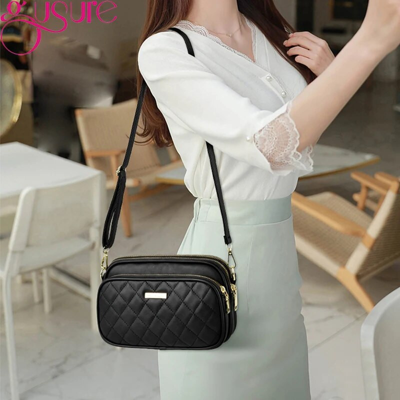 Gusure Modne prošivene torbe na rame preko ramena za žene Luksuzna dizajnerska školjkasta torbica Ženska mala clutch torbica bolsa