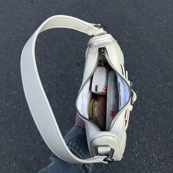 Винтидж корейска ежедневна сладка бяла звездна чанта през рамо под мишниците Дамски чанти с прашка Кожени портмонета с цип Дамски чанти