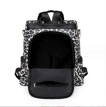 Дамска модна раница за пътуване с леопардов дизайн с голям капацитет против кражба Висококачествени кожени чанти през рамо Totes Ученическа чанта