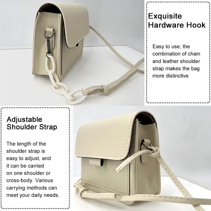 Modna marka Ženska mala torba preko ramena Lagana PU kožna kurirska torba s preklopom Ručna torbica Ljetna putna torba za žene