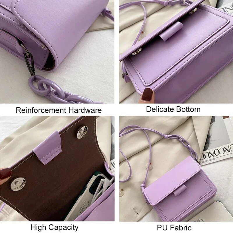 Modna marka Ženska mala torba preko ramena Lagana PU kožna kurirska torba s preklopom Ručna torbica Ljetna putna torba za žene