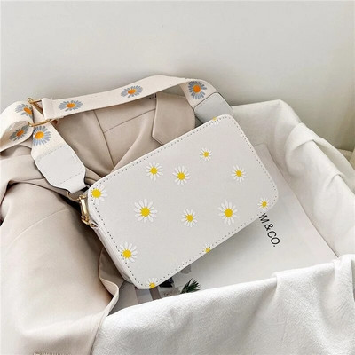 Nova modna ženska torba Torba na rame s tratinčastim uzorkom Ručna torba Mala četvrtasta torba s printom Tote Klasične elegantne torbe na rame preko ramena