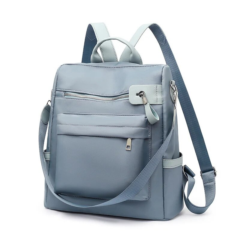 TRAVEASY laisvalaikio Oksfordo moterų kuprinė, maža kelių kišenių moteriška pečių krepšys Preppy stiliaus paauglių mergaičių nuo vagystės mėlyna kuprinė