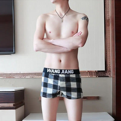 Ανδρικά εσώρουχα Μπόξερ καρό φαρδιά σορτς Ανδρικά εσώρουχα Βαμβακερά παντελόνια με βέλη Classic Basics Homewear