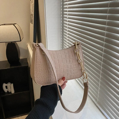 Modne torbe na rame od filca za žene Ženska subaksilarna torba Dizajn napredne teksture Ručne torbice ispod pazuha Torbice polumjesečasta sedlasta torba