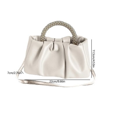 Ženske torbe na rame Elegantne ručne torbice s bisernom ručkom Mini torbica za mobilni telefon PU kožna ženska torba za večernje zabave Torbica