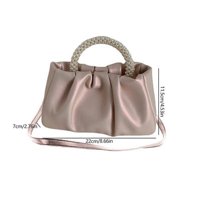 Ženske torbe na rame Elegantne ručne torbice s bisernom ručkom Mini torbica za mobilni telefon PU kožna ženska torba za večernje zabave Torbica