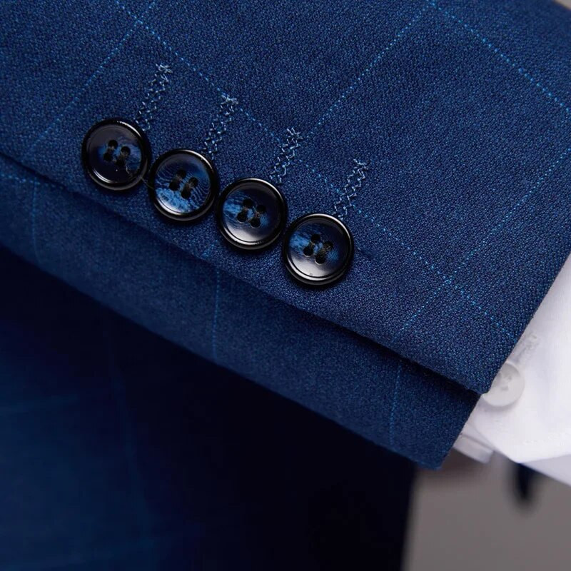 Blazer Vest Hlače Luksuzni vrhunski brend Boutique karirano ležerno poslovno odijelo Komplet od 3 i 2 komada Mladoženja Jakna za vjenčanje