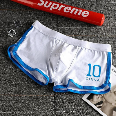 Vyriški išgaubti apatiniai apatiniai sportiniai bokseriniai šortai medvilniniai vienspalviai vienspalviai jaunimo mada sportinis apatinis trikotažas Patogios apatinės kelnės