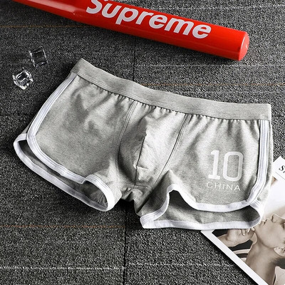 Vyriški išgaubti apatiniai apatiniai sportiniai bokseriniai šortai medvilniniai vienspalviai vienspalviai jaunimo mada sportinis apatinis trikotažas Patogios apatinės kelnės