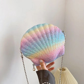 Modne ženske torbice na rame Shell Bag Lanac Slatka PU kožna mala torbica Telefonska torbica s patentnim zatvaračem Torbe preko ramena za žene