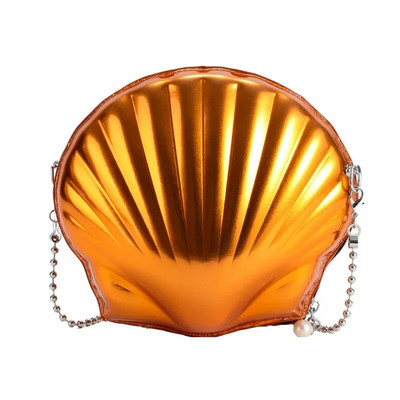 Modne ženske torbice na rame Shell Bag Lanac Slatka PU kožna mala torbica Telefonska torbica s patentnim zatvaračem Torbe preko ramena za žene