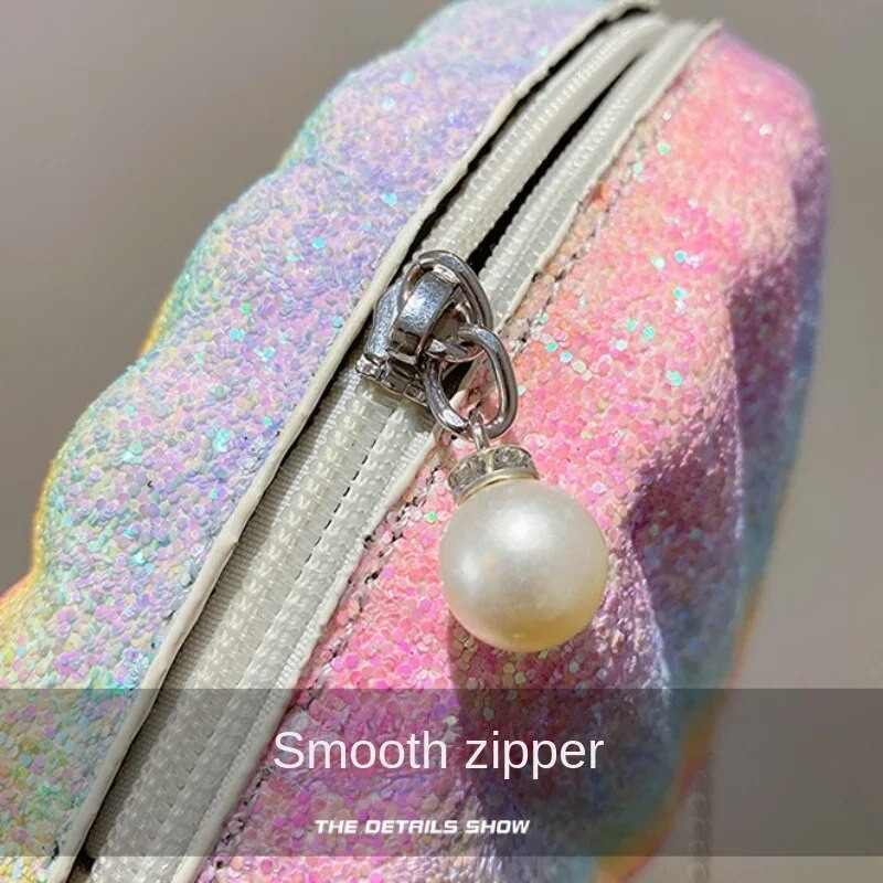 Modne ženske torbice na rame Shell Bag Lanac Slatka PU kožna mala torbica Telefonska torbica s patentnim zatvaračem Torbe preko ramena za žene