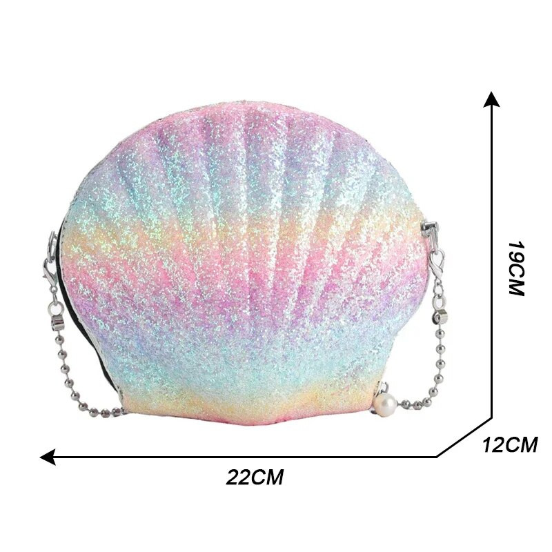 Modne ženske torbice na rame Shell Bag Lanac Slatka PU kožna mala torbica Telefonska torbica s patentnim zatvaračem Torbe preko ramena za žene