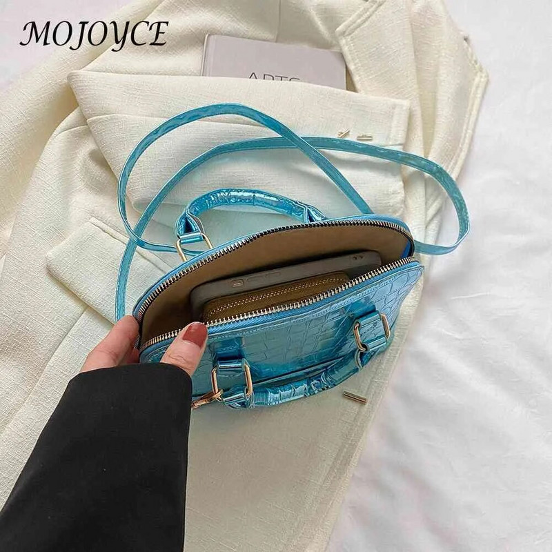 Izvrsna torba na rame Ženska krokodilska torba čiste boje Torba za kupnju U obliku školjke, ležerna torba u obliku školjke, ženska torbica od PU kože