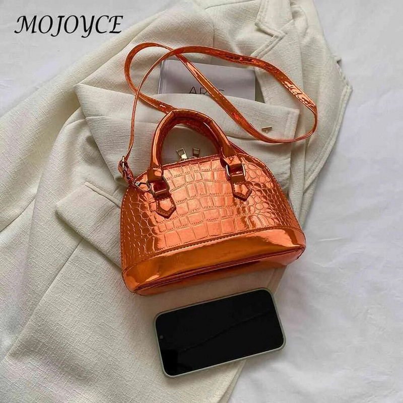 Izvrsna torba na rame Ženska krokodilska torba čiste boje Torba za kupnju U obliku školjke, ležerna torba u obliku školjke, ženska torbica od PU kože