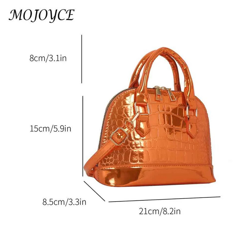 Izvrsna torba na rame Ženska krokodilska torba čiste boje Torba za kupnju U obliku školjke, ležerna torba u obliku školjke, ženska torbica od PU kože