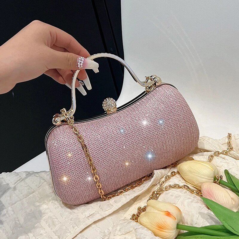 New Arrival Trend Esti Clutch táskák Női Shinny Clutch pénztárca Kristály Esküvői Exquisite láncos váll kézitáskák
