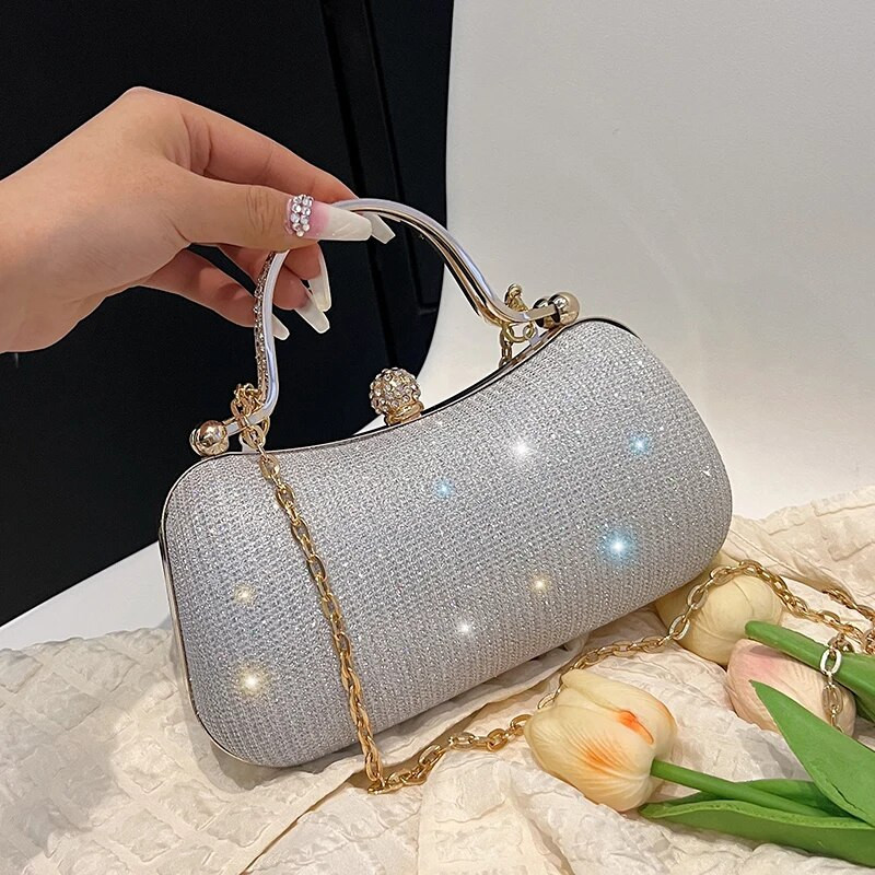 New Arrival Trend Esti Clutch táskák Női Shinny Clutch pénztárca Kristály Esküvői Exquisite láncos váll kézitáskák