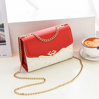 Modna ženska torba na rame Messenger torba Metalni šljokičasti lanac Crossbody telefonske torbe Ženske luksuzne dizajnerske ulične četvrtaste torbe