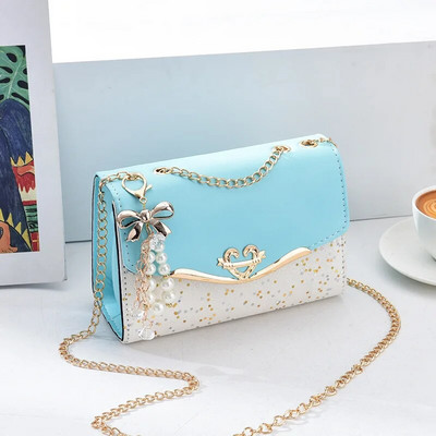 Modna ženska torba na rame Messenger torba Metalni šljokičasti lanac Crossbody telefonske torbe Ženske luksuzne dizajnerske ulične četvrtaste torbe