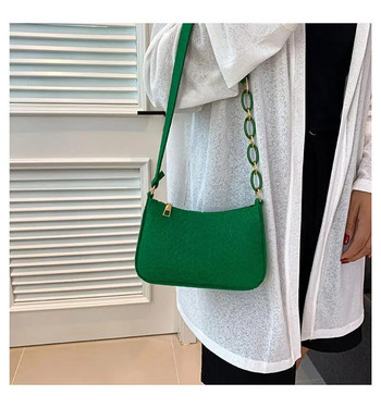 Нова есенна модна тенденция Проста чанта през рамо Ежедневна чанта през рамо Ретро дизайн на чанта за подмишниците Усъвършенствана текстура Дамски чанти под мишниците