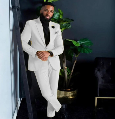 Meeste kollased ülikonnad, ühe rinnaga, ühe rinnaga, pidulikud peorõivad, 2 osa Trajes De Boda Para Hombre Completos