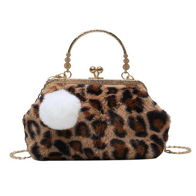Plišana torbica od zrna leoparda Zimska Maomao Ženske torbe na rame Modna mini torba preko ramena Ženska torbica Luksuzna večernja torba Torba
