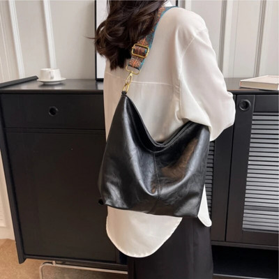 Vintage veganske torbe na rame za žene Velika torba od PU kože Luksuzna torba preko ramena Ženska kurirska torba Torbica za kupovinu