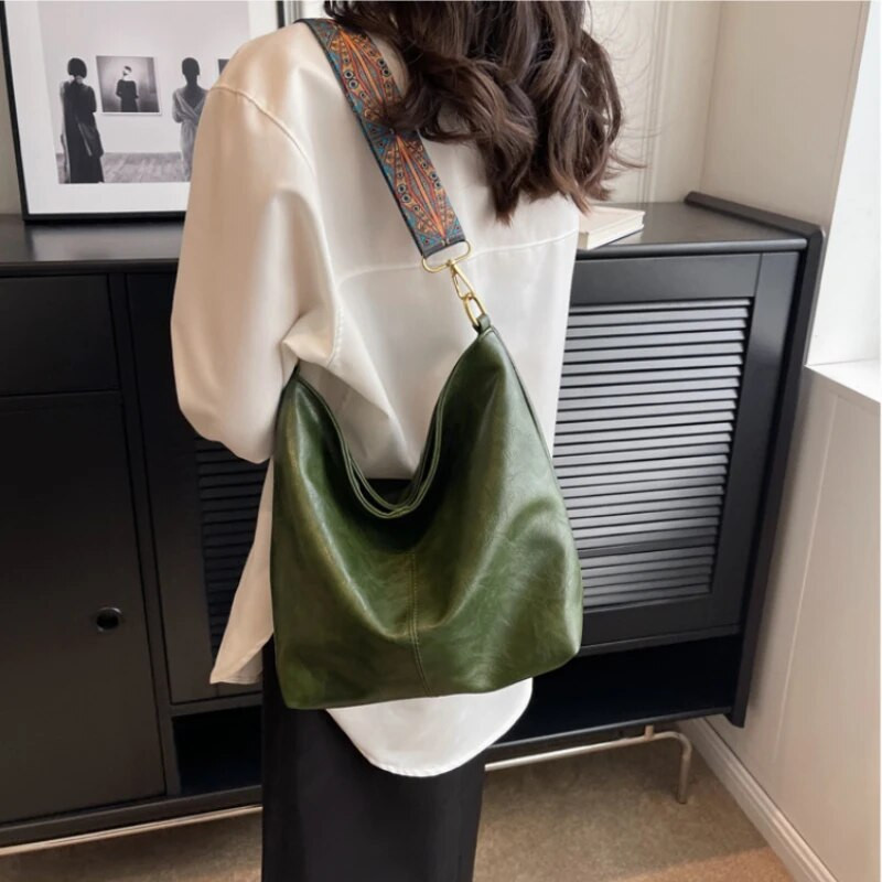 Vintage veganske torbe na rame za žene Velika torba od PU kože Luksuzna torba preko ramena Ženska kurirska torba Torbica za kupovinu