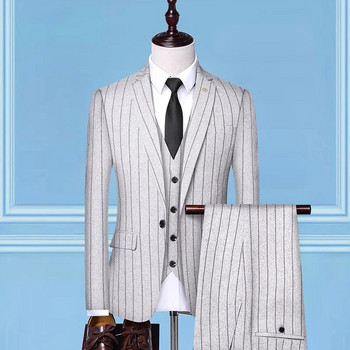 2023 Бутик от висок клас (костюм + жилетка + панталон) нова британска тенденция за сватбено парти прилепнала рокля ежедневен официален костюм от три части