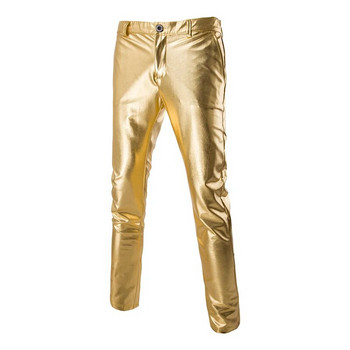 Мъжки лъскави златни костюми от 2 части (блейзър+панталон) Fashion Party Terno Masculino DJ Club Dress Tuxedo Suit Men Stage Singer Clothes