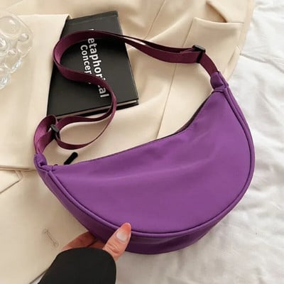 Egyszínű melltáska nőknek, nagy kapacitású, utazási Crossbody női Half Moon övtáska, női napi utcai táska 2023-ban