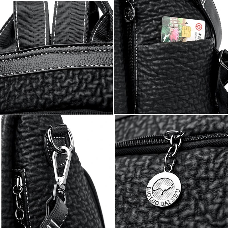 Protuprovalni ruksak Kvalitetna kožna ženska modna ženska ruksak na ramena visokog kapaciteta školska torba za djevojčice mochila feminina