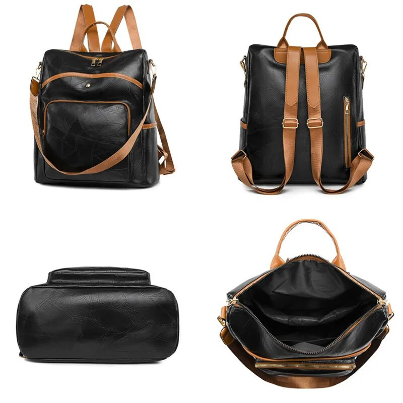 Divat lopásgátló női hátizsákok Híres márka Kiváló minőségű PU bőr utazó hátizsák Női Nagy kapacitású vállas kézitáskák